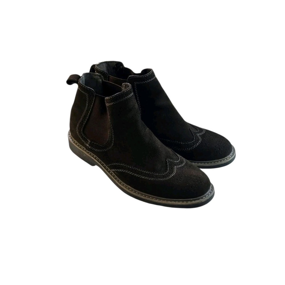 Perry Ellis Portfolio Mens Chelsea Ankle Boots‎ Size 10.5 Black Pull On